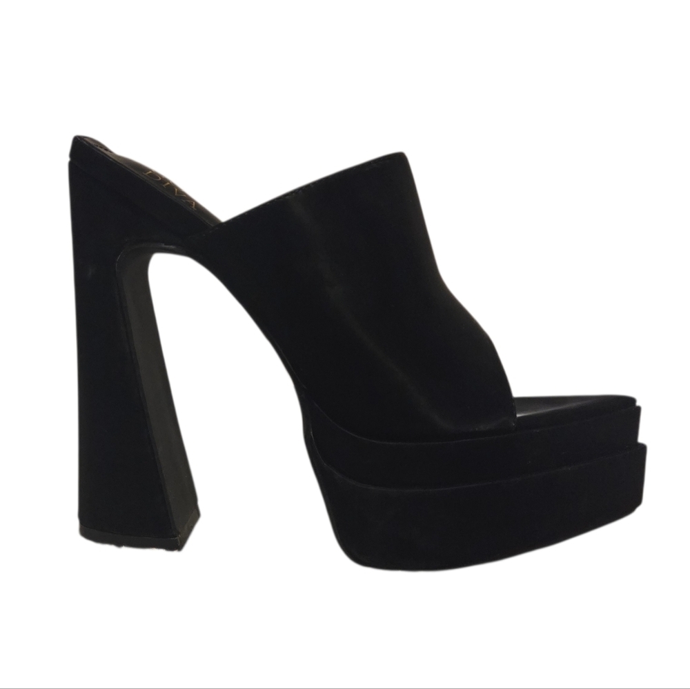 Dolls Kill Lady Godiva Not So Subtle Platform Mules Black Women's Size 7 Gothic‎